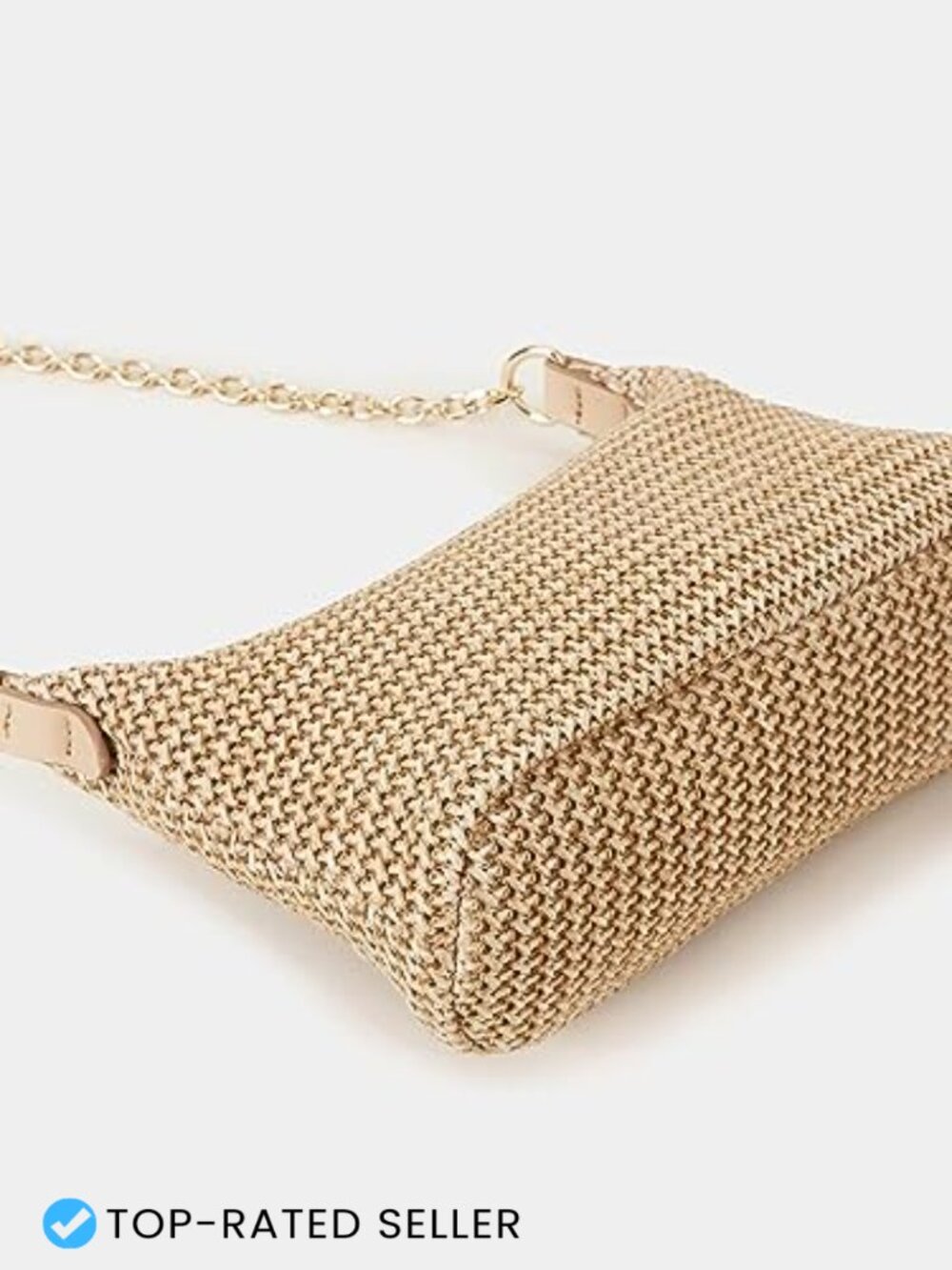 Straw Woven Shoulder Tote Handbag Summer Beach Purse Vacation Bag - Picture 3 of 7